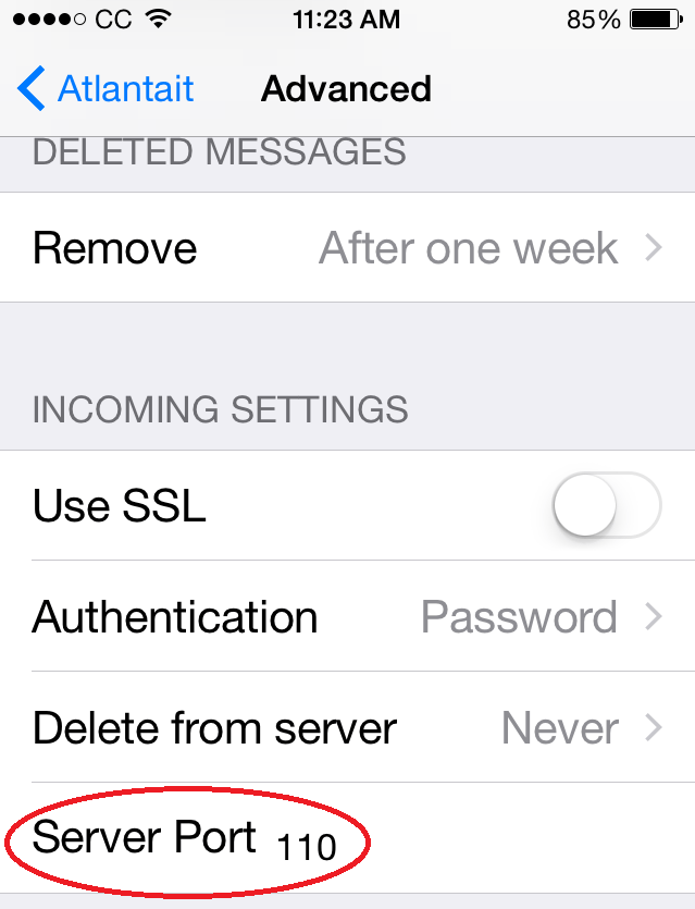 Change and Outgoing Mail Server Port Settings on the iPhone 5