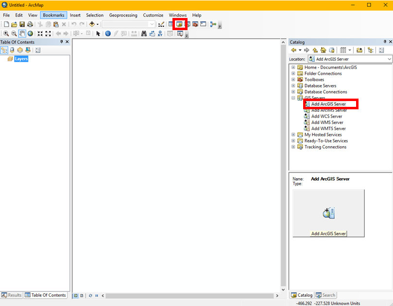 How to Connect to a GIS server with ArcMap Atlas