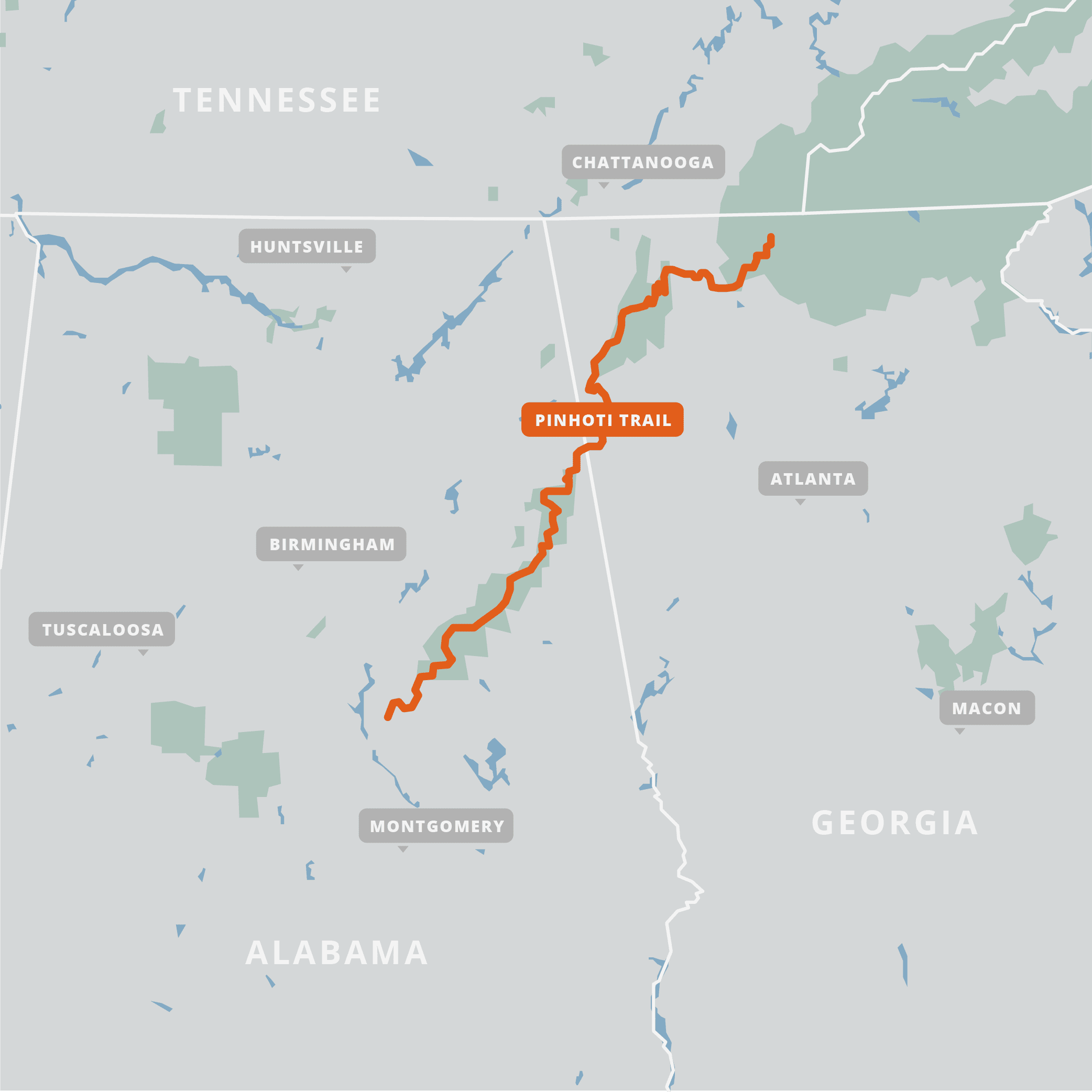 Pinhoti Trail Map Georgia Pinhoti Trail Hiking Guide Guthook Guides