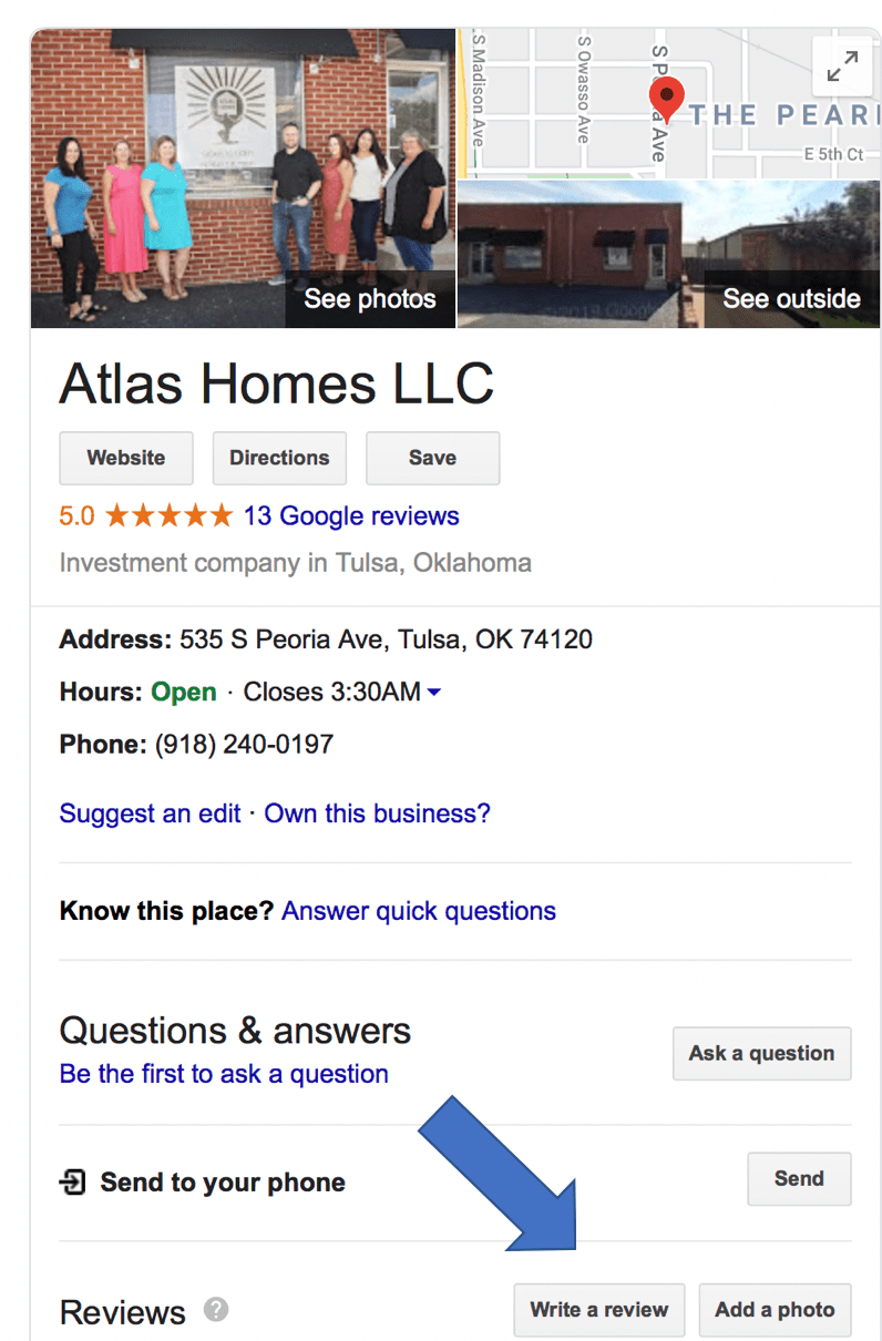 Leaving a Review Atlas Homes