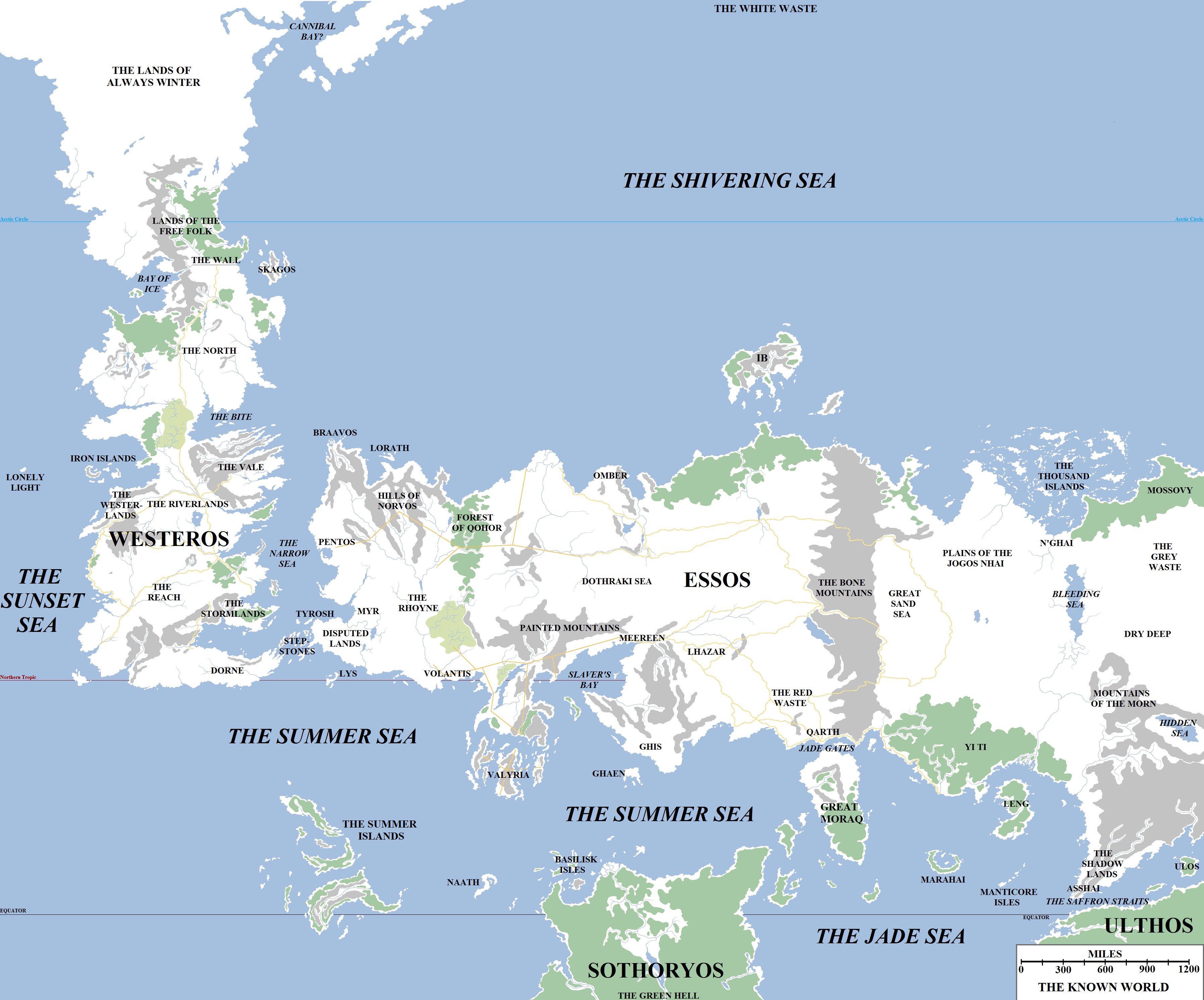 Got Known World Map Geographic Map 1: The Known World | Atlas Of Ice And Fire
