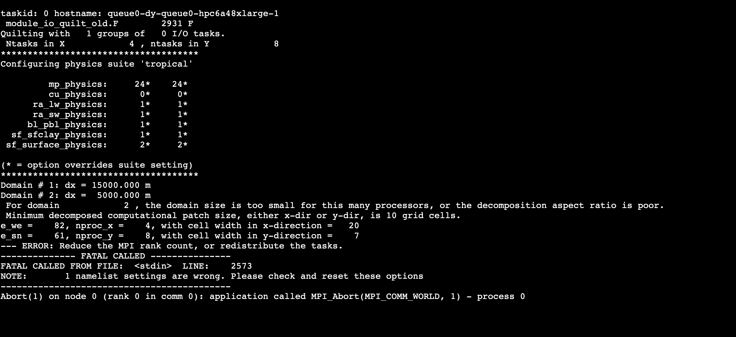 Segmentation Fault WRFARW installation on AWS using SPACK