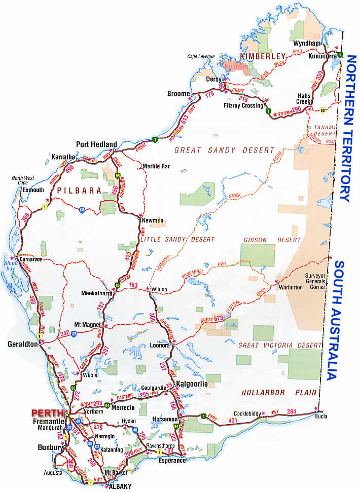 Map Of Northern Western Australia Map of western australia and northern territory permyni