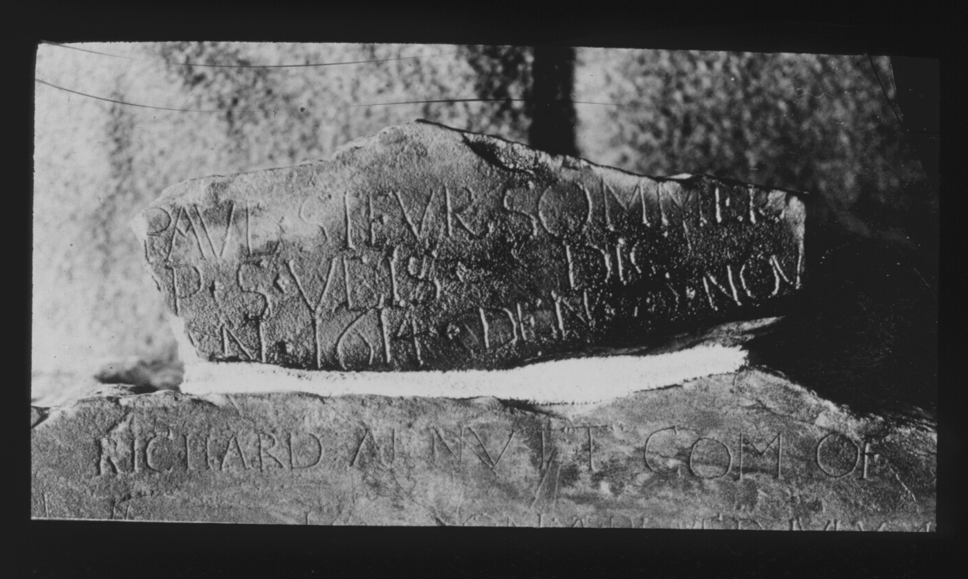 Cape Town. Old post office stone found in excavating for the new wing