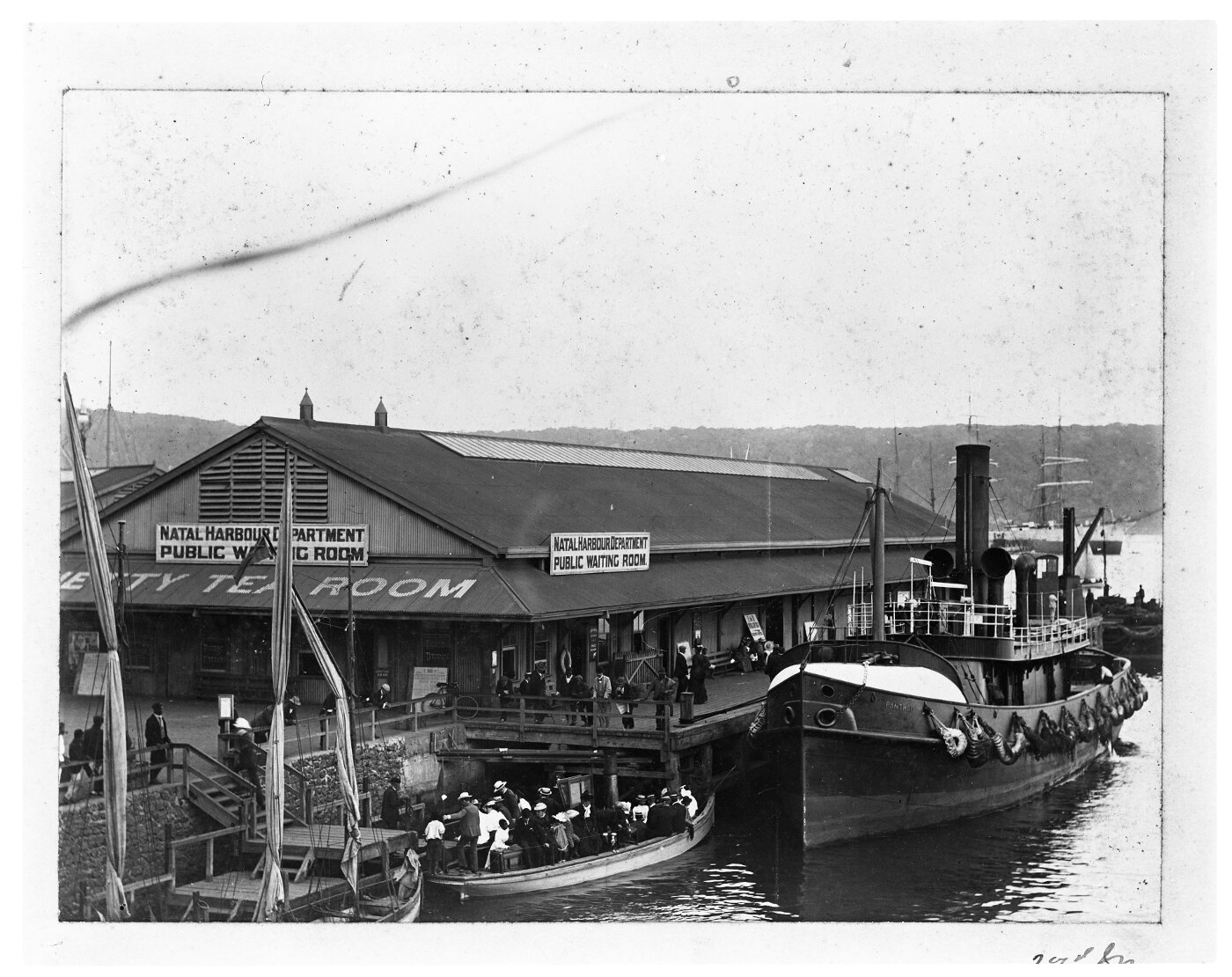 Durban, circa 1901. Jetty tea room of Natal Harbour Department. (Durban