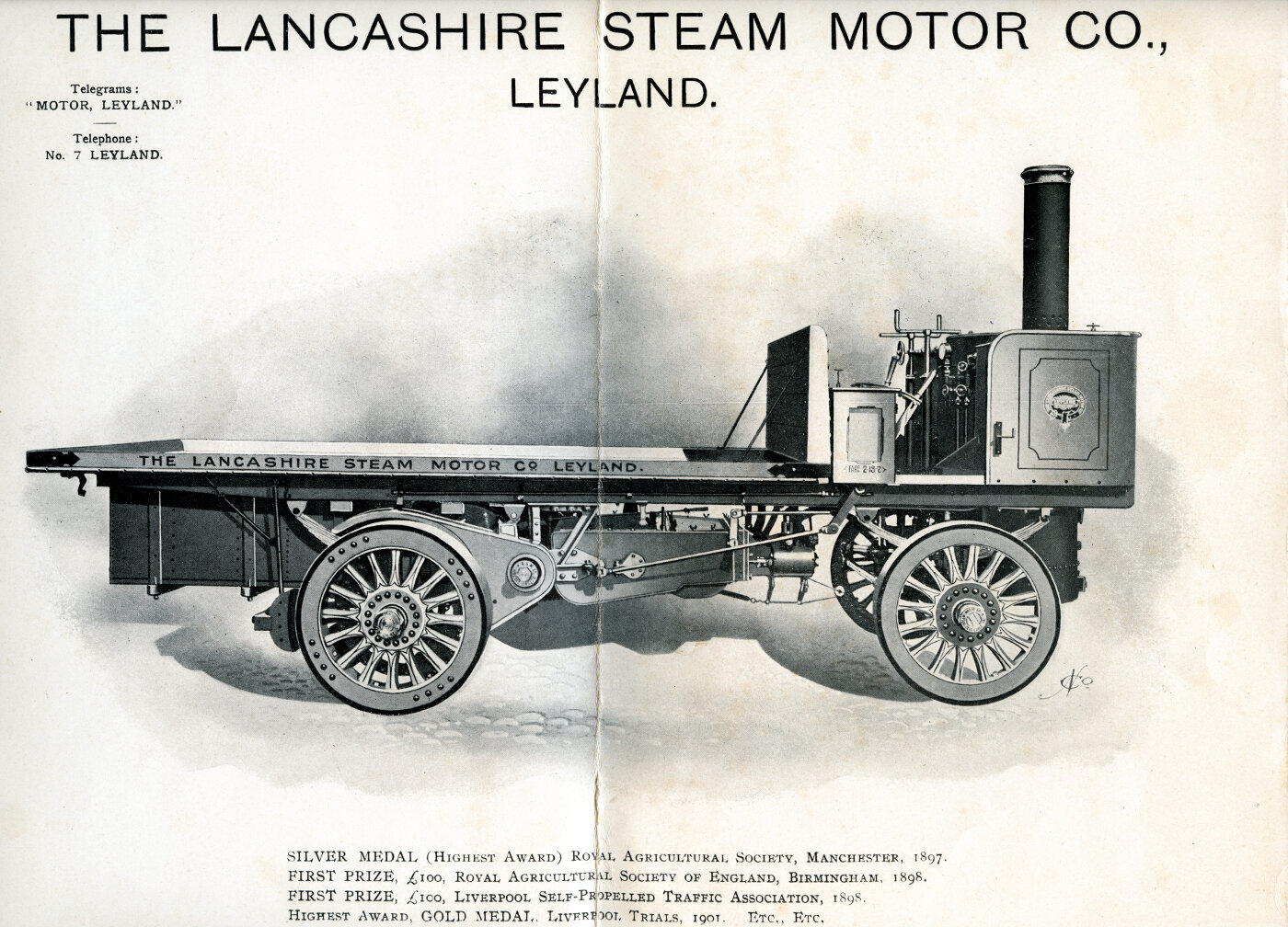 After 1901. Steam truck built by the Lancashire Steam Motor Co. Atom