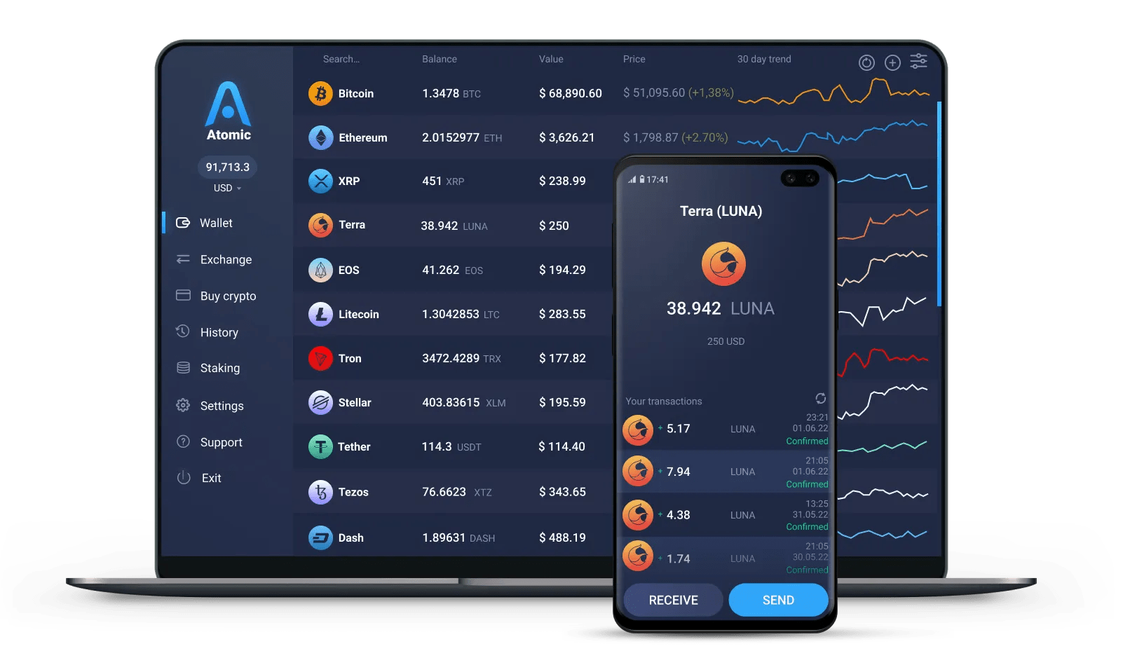 Terra Wallet App Luna Wallet for Desktop and Mobile Atomic Wallet