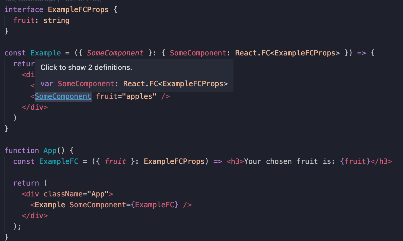 How to pass a React component as a prop in TypeScript Atomized Objects