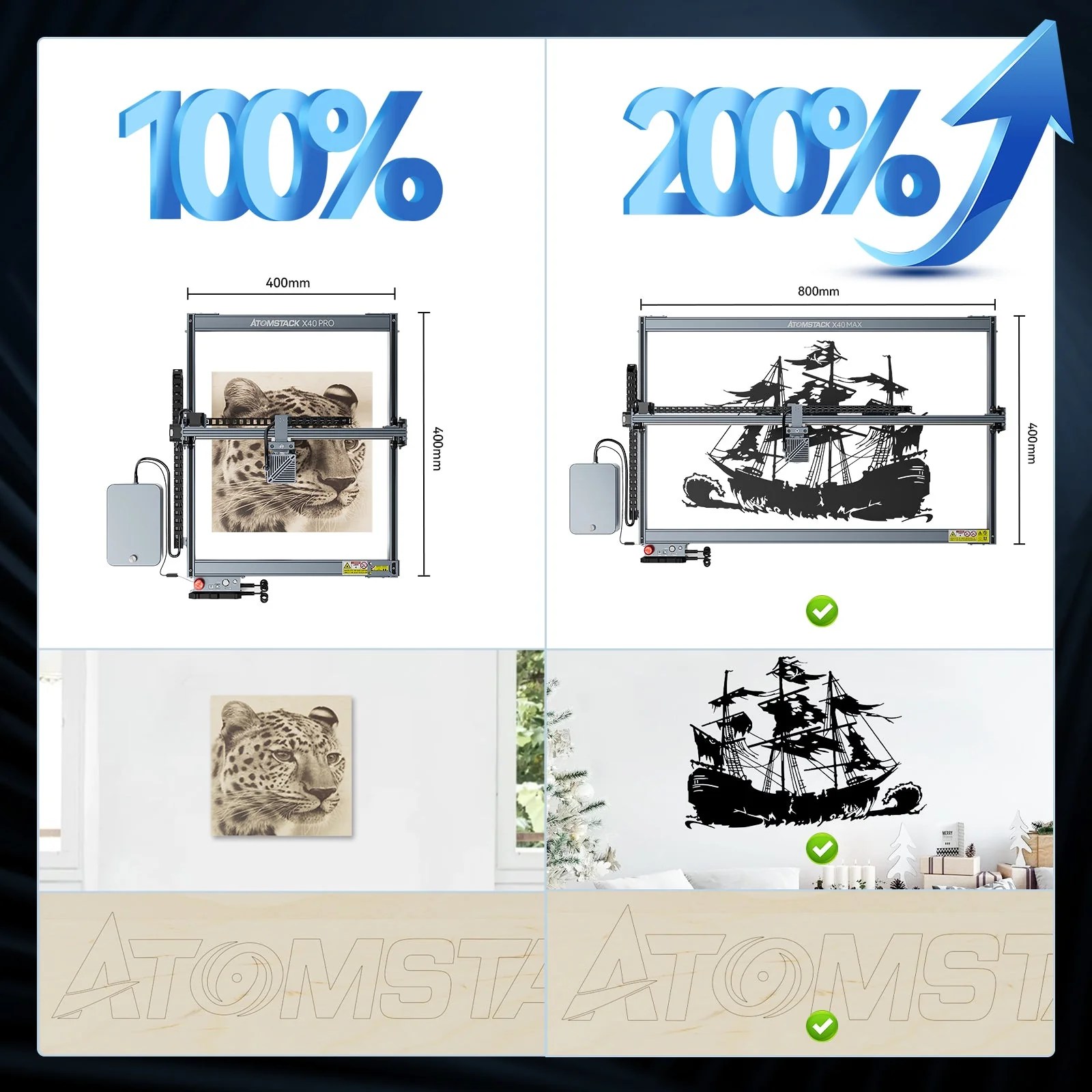 [Pre-order] ATOMSTACK X40 MAX 210W Professional Grade Laser Engraving