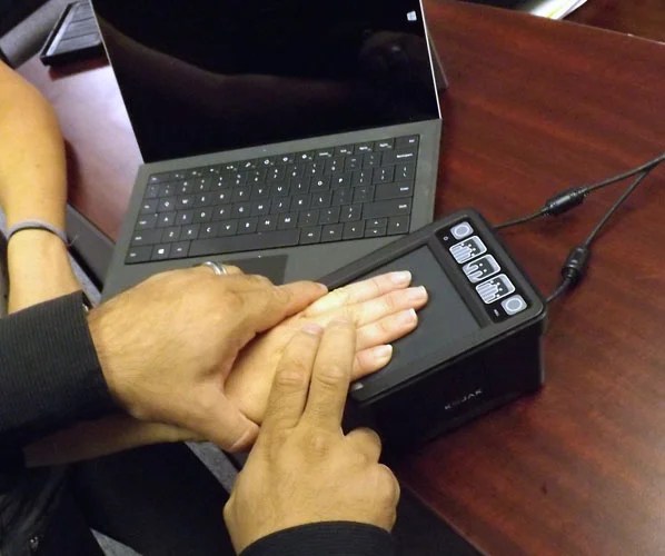 A Touch Live Scan FBI Approved Fingerprint Scanning