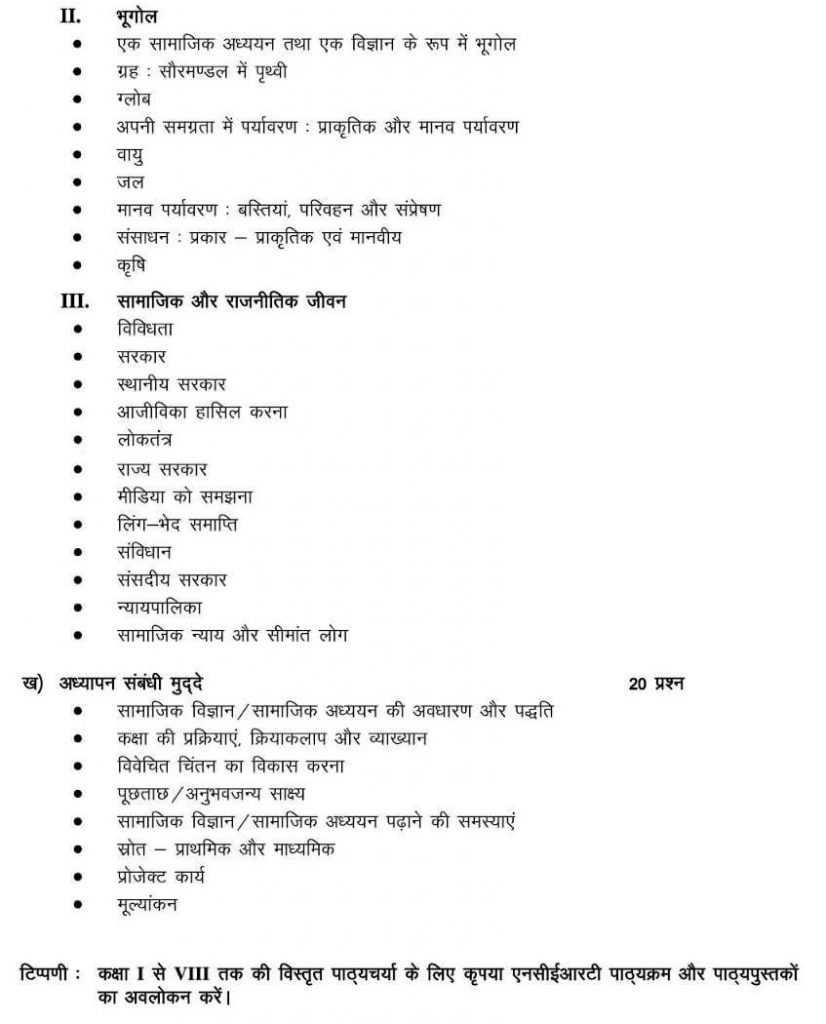 CTET Syllabus in Hindi: सीटीईटी सिलेबस Download PDF
