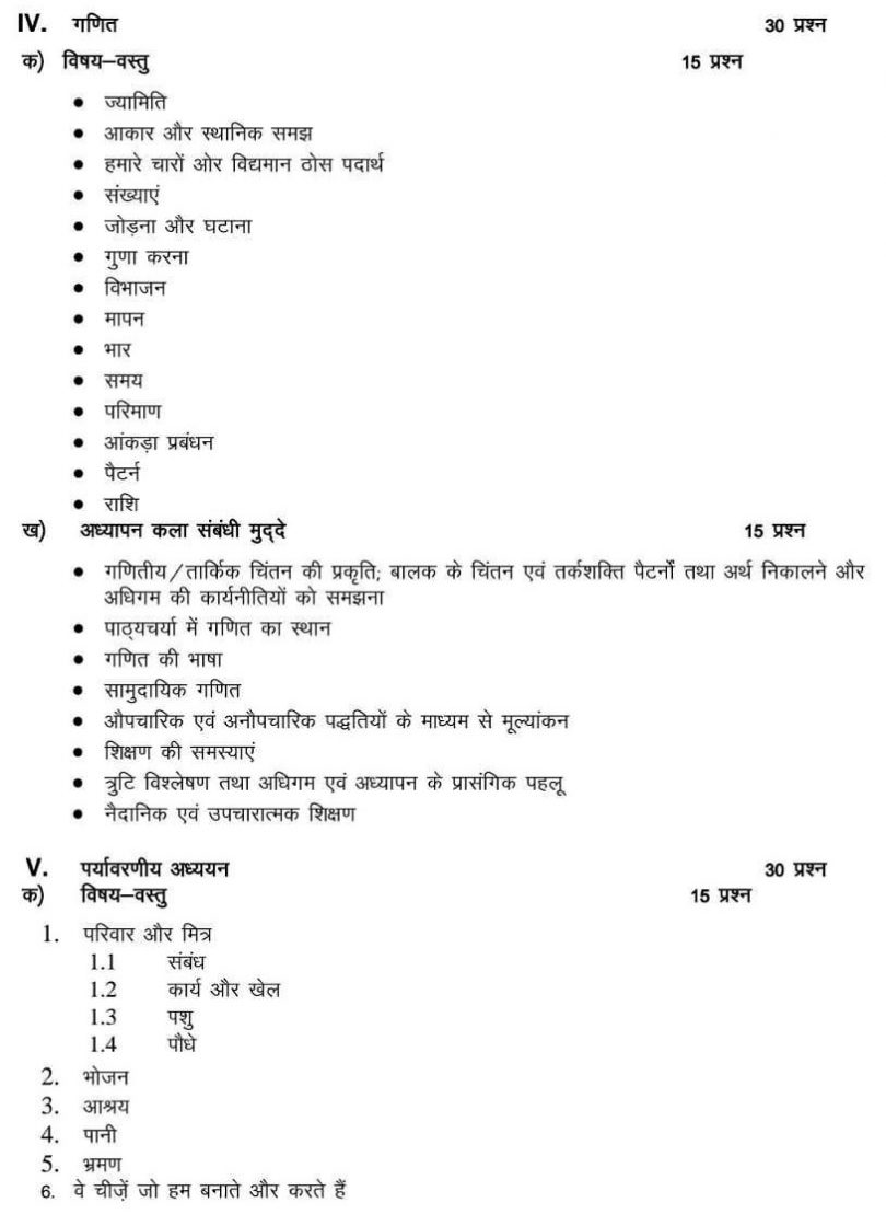 [2022] CTET Syllabus in Hindi with Official PDF