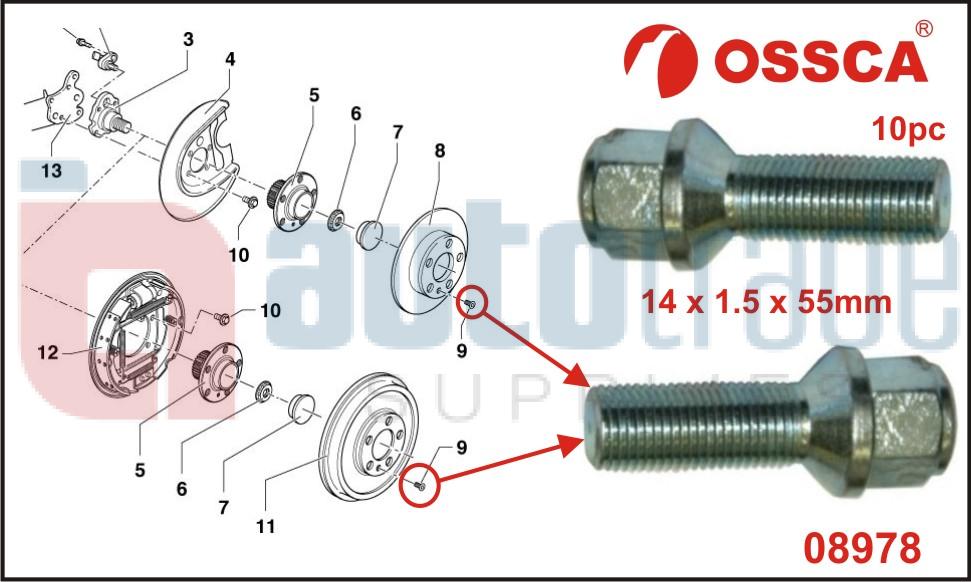 HUB STUD (10PC) - Auto Trade Supplies