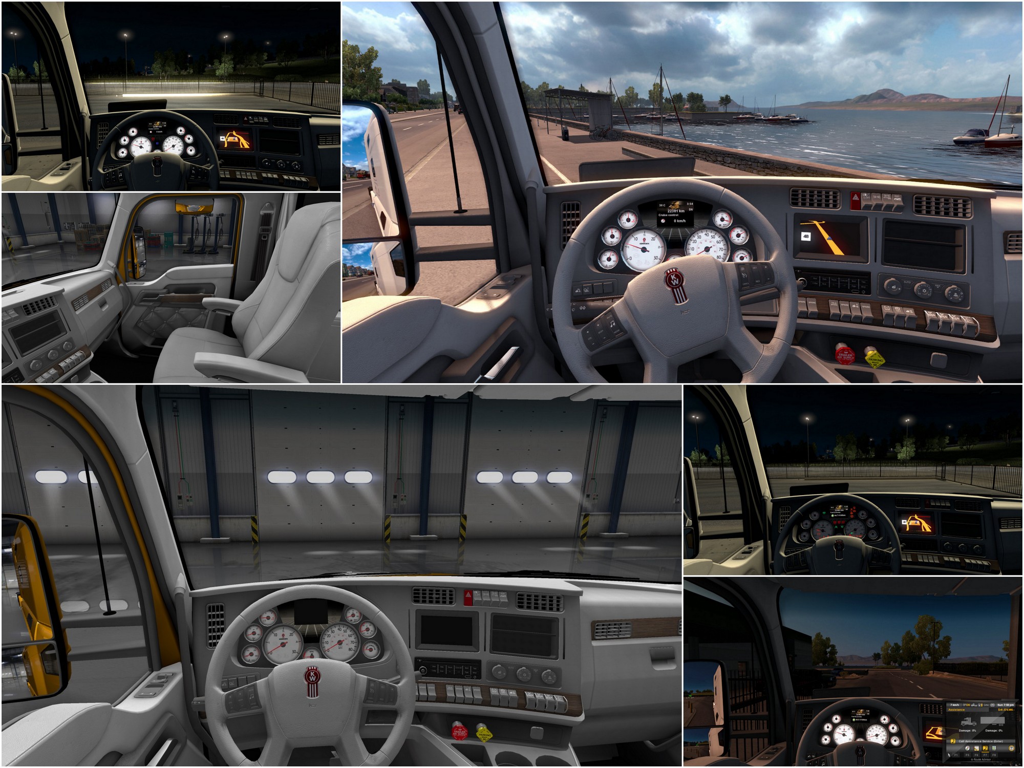 Kenworth T680 White Gauges+Interior ATS mods American truck