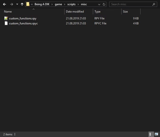 [Mod] [Ren'Py] Being a DIK Walkthrough+Cheat Mod [v0.4.2][scrappy] F95zone
