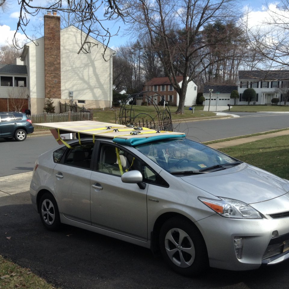 DIY roof rack for carrying 4'x8' wood sheets or 8' lumber PriusChat