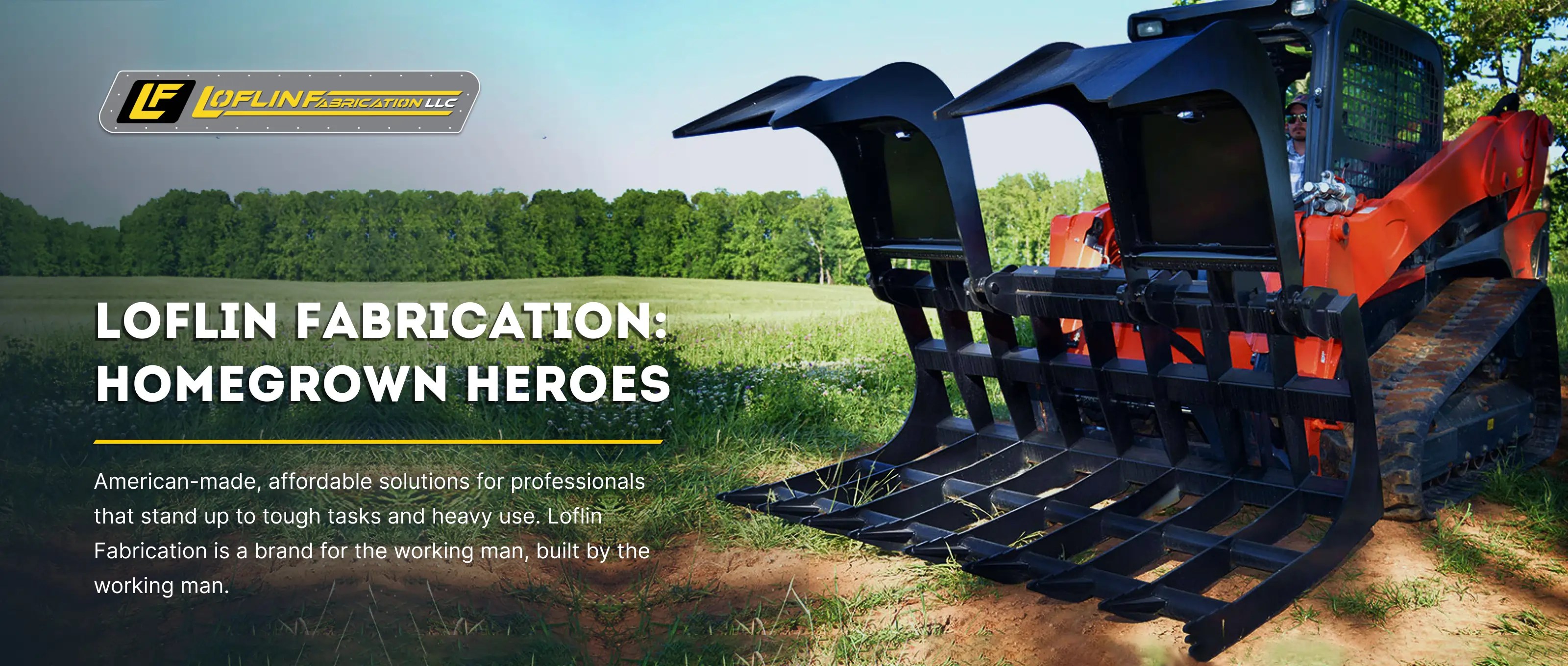 Loflin Fabrication Skid Steer Standard Duty Root Grapple — Attachments King