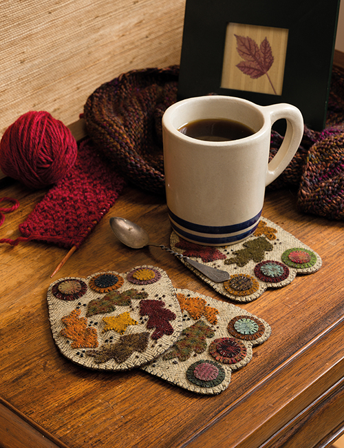 Fallen Leaves Woolen Mug Mats