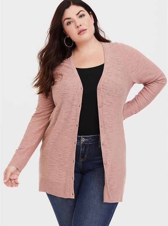 Plus Size Boyfriend Cardigan for Women Attire Plus Size