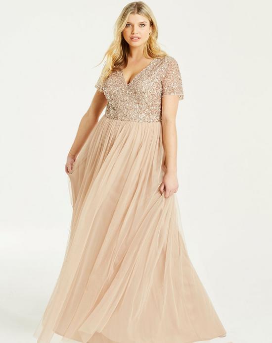 Plus Size Gold Sequin Dress Attire Plus Size