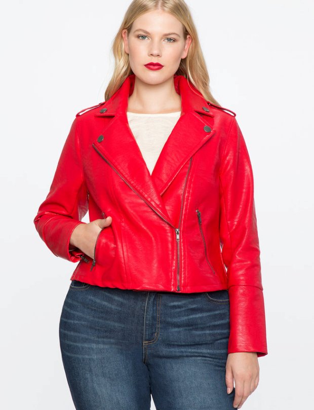 Plus Size Red Leather Jackets for Curvy Women Attire Plus Size