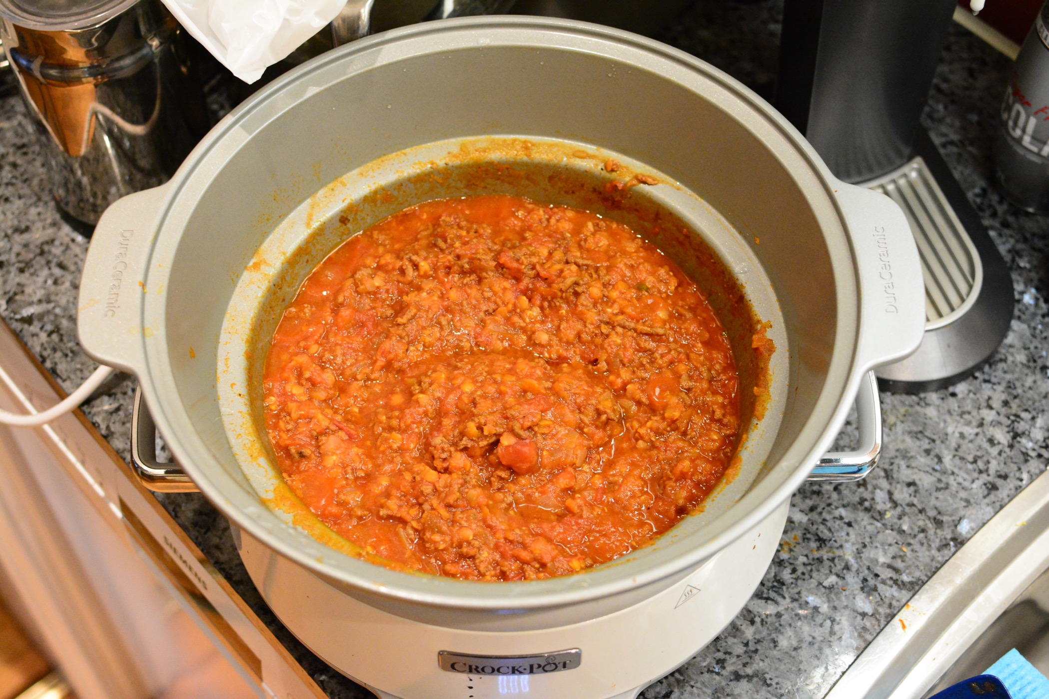 Klimatsmart köttfärssås i Crock Pot, recept nyttig köttfärssås Crock Pot