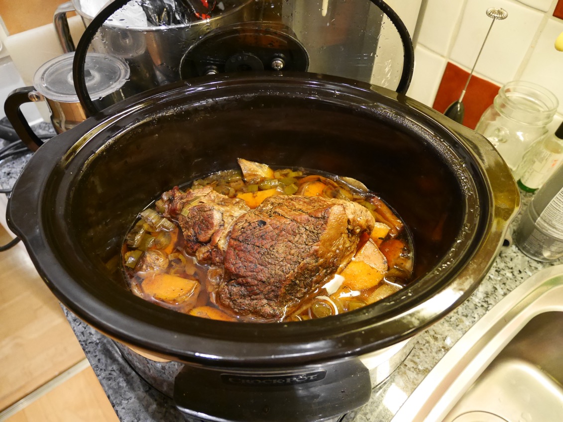 Långlagad högrev, nattbakad högrev i CrockPot, CrockPot