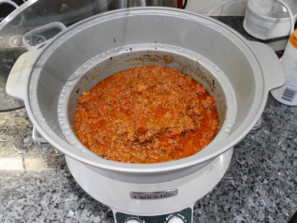 Vardagsfavorit i CrockPot, köttfärssås i CrockPot, långlagad köttfärssås