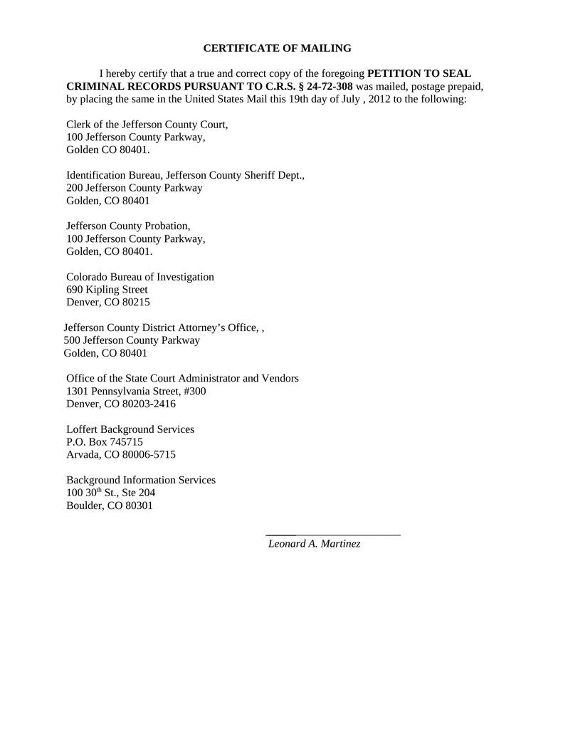 Petition to Seal Criminal Record Attorney Docs