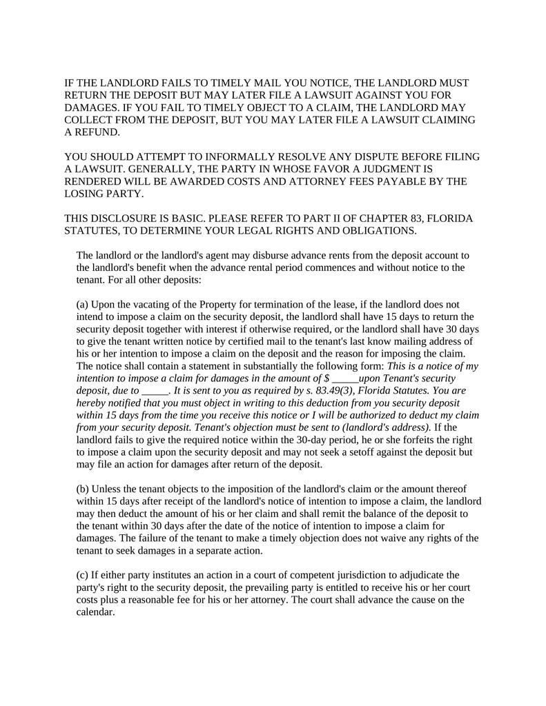 Residential Lease AgreementLandlord and TenantFlorida Attorney Docs