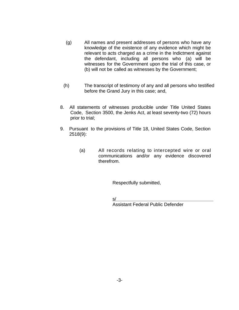 MOTION FOR DISCOVERY AND INSPECTION Attorney Docs