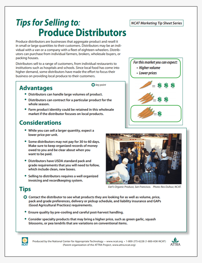 Tips for Selling to Produce Distributors ATTRA Sustainable