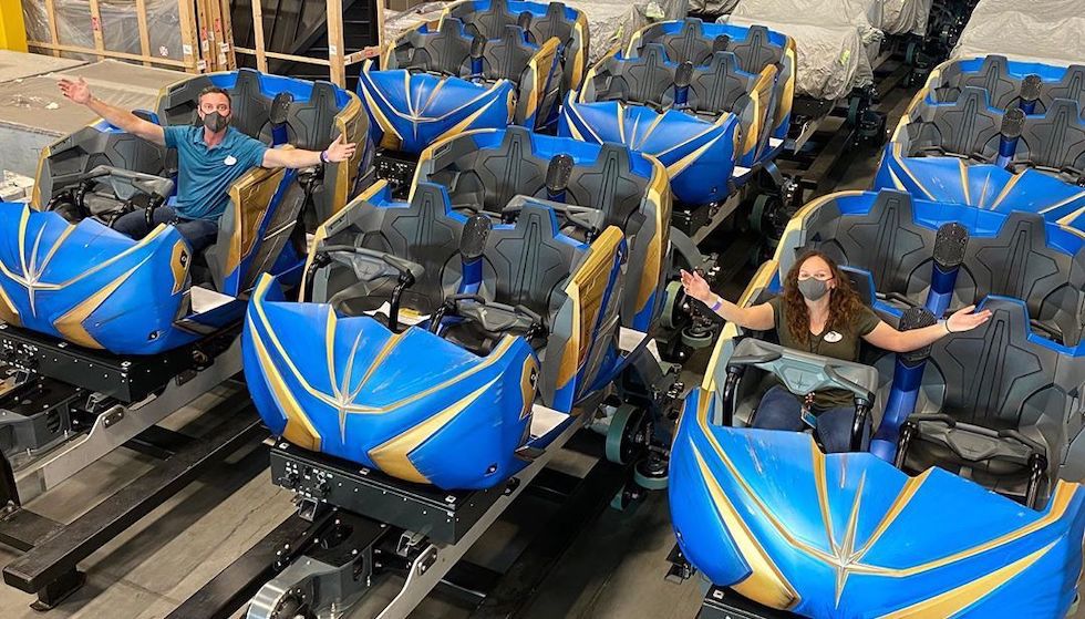 First look at Guardians of the Galaxy Cosmic Rewind coaster cars being