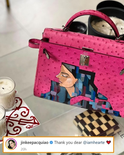 Jinkee Pacquiao Shows Off Her Pink Hermès Kelly Bag Painted By Heart