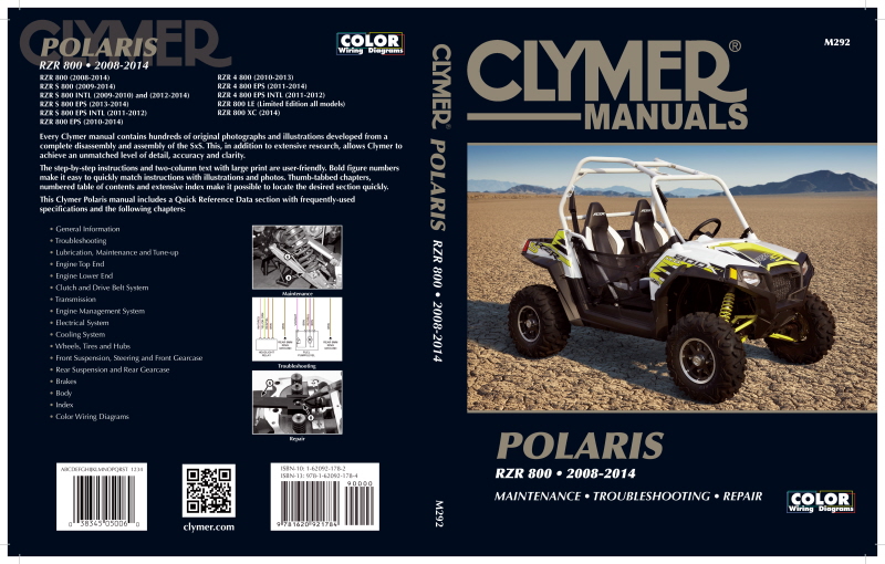 Clymer Manuals for Polaris RZR & Ranger 800