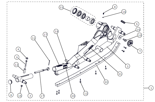 2015 CAMOPLAST UTV T4S REAR RIGHT FRAME - CAMSO ATV / UTV TRACK SYSTEMS