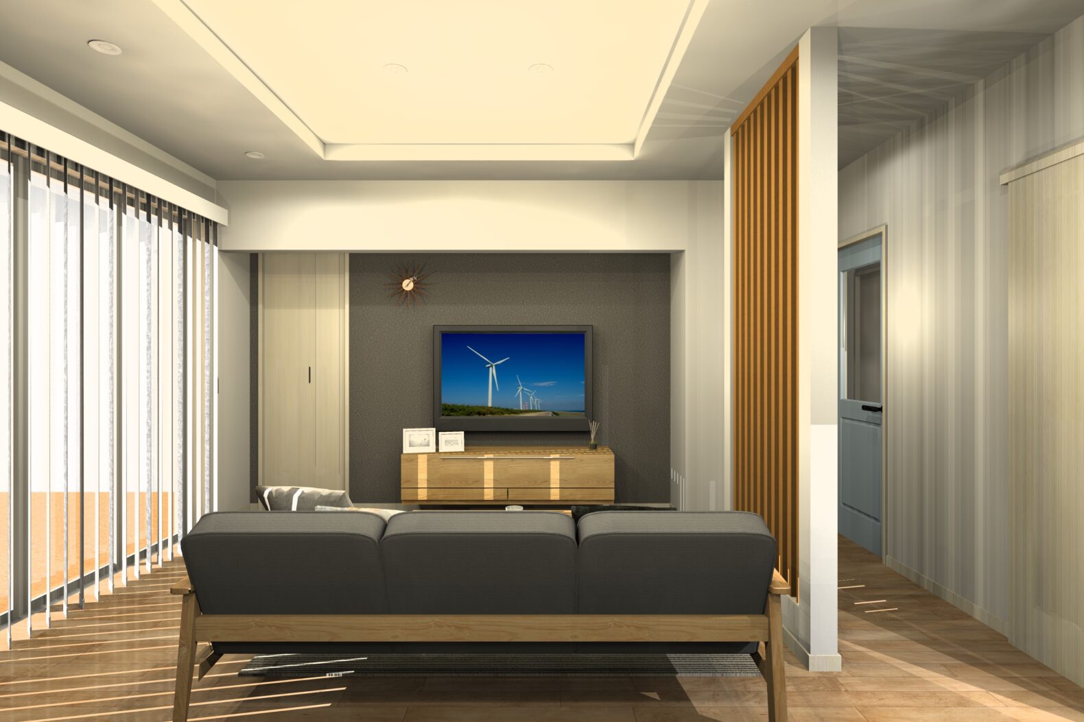 リビングテレビ面デザイン提案 イメージパース