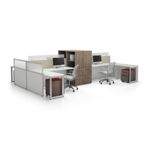 Belair Transaction Double Station w/Bullet • atWork Office Furniture Canada