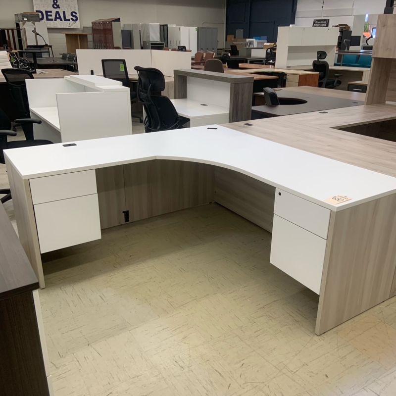 Used LShape Desk W/Storage DJT87 • atWork Office Furniture Canada