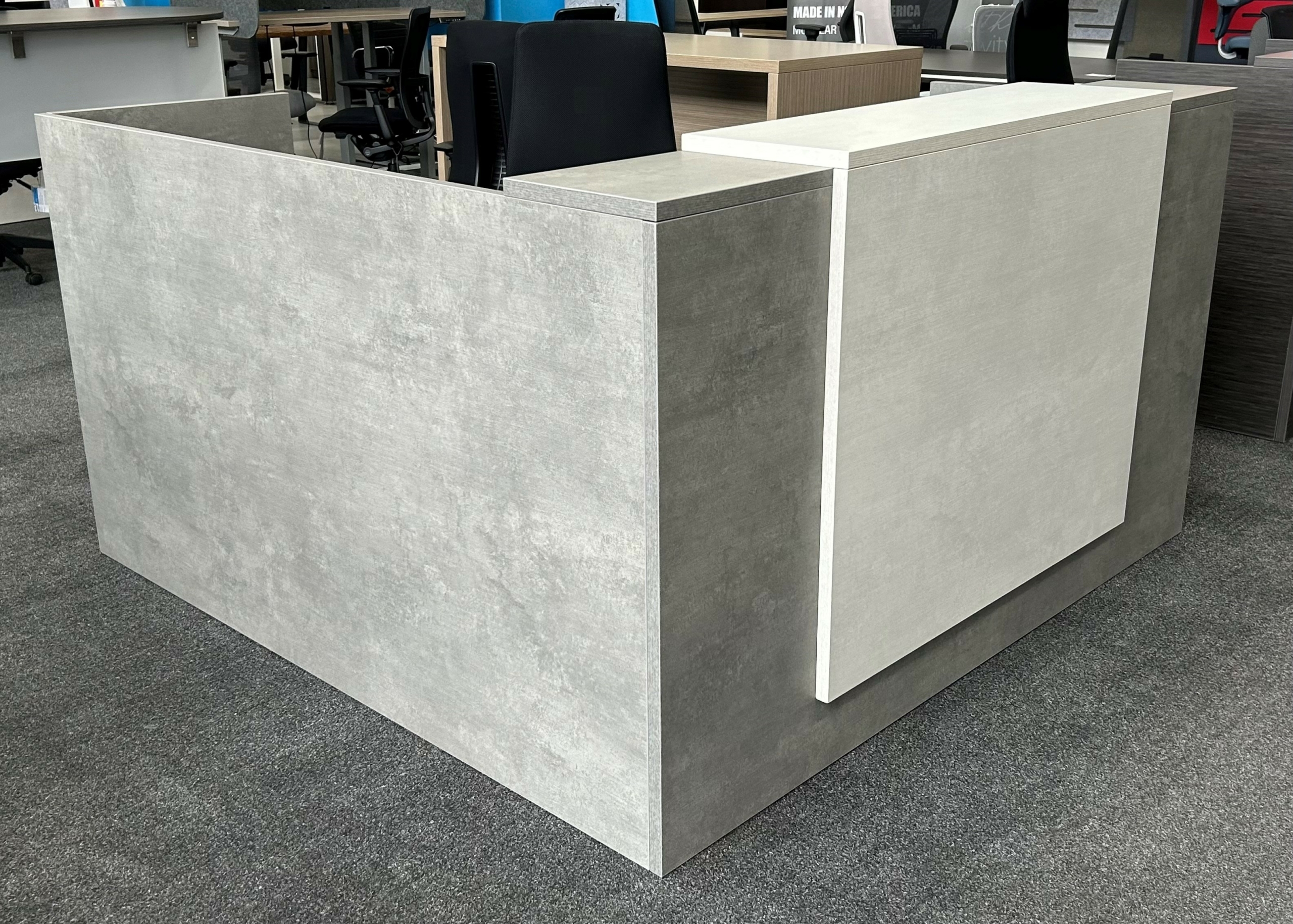 Belair LShape Reception • atWork Office Furniture Canada