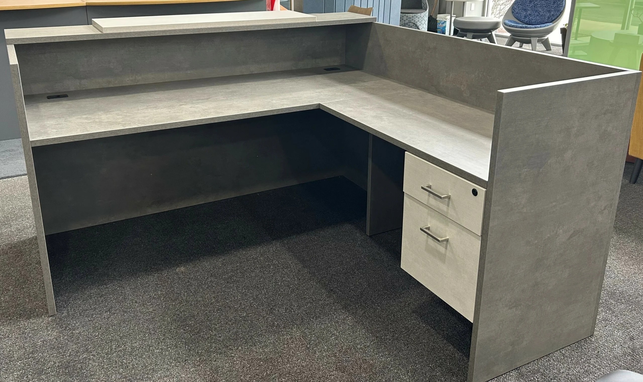 Belair LShape Reception • atWork Office Furniture Canada