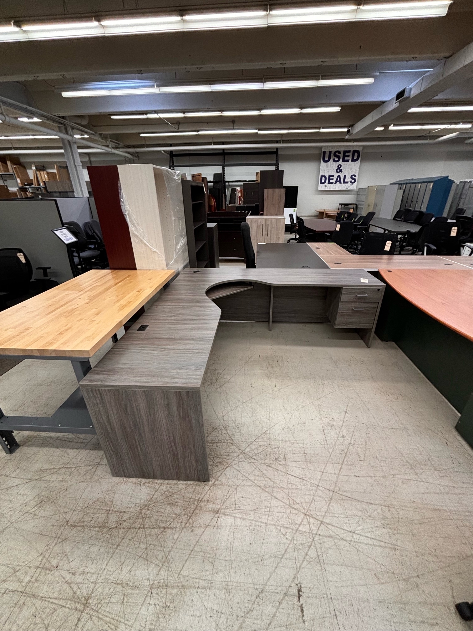 Used LShape Desk W/ Storage DJT149 • atWork Office Furniture Canada