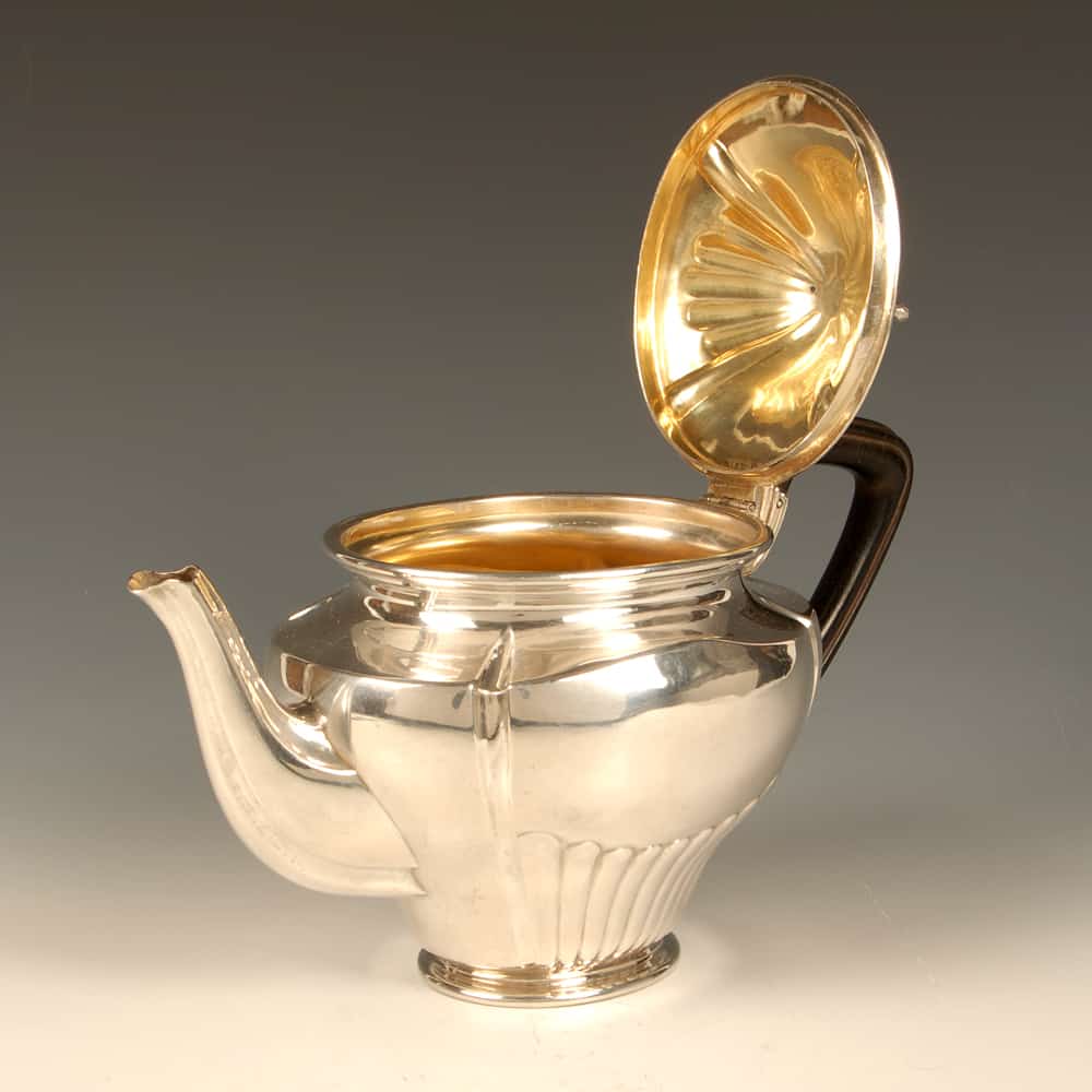 Fabergé silver teapot & milk jug John Atzbach Antiques