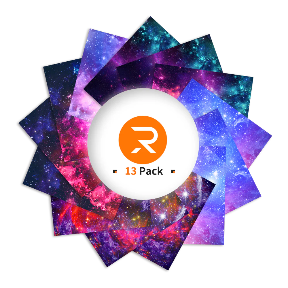 Galaxy HTV Vinyl Bundle / Printed Heat transfer Vinyl 13 sheets