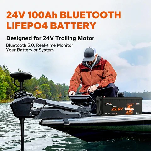 LiTime 24V 100Ah Lithium RV, Marine Battery with Bluetooth – Litime-AU