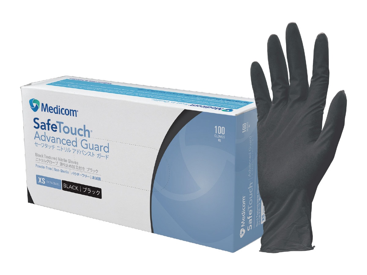 SafeTouch Advanced Guard Black Nitrile Gloves Australia