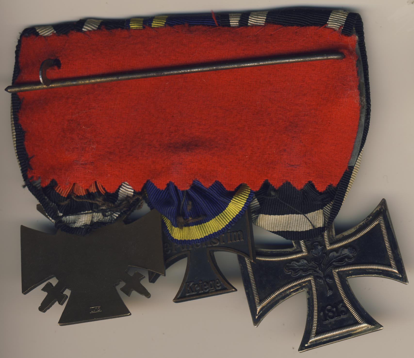 "Шпанга из 3х наград Железный крест 2 класса, Крест Гинденбурга с