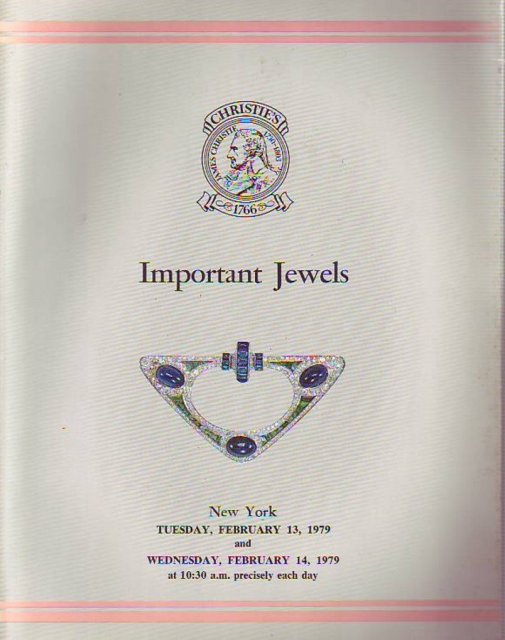 Christie's Important Jewels New York 2/13/79 Auction Catalogs Home of the Catalog Kid