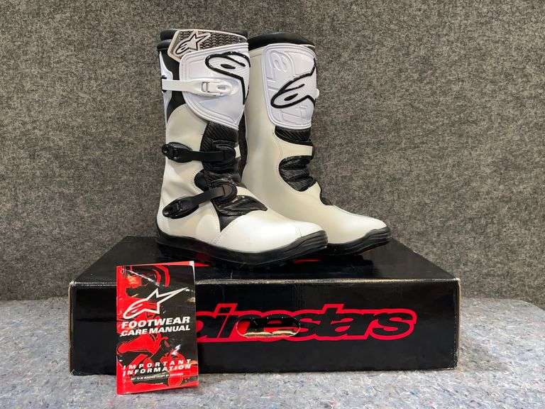 Alpinestars No Stop White Riding Boots Size 12 New 777 Auction Company