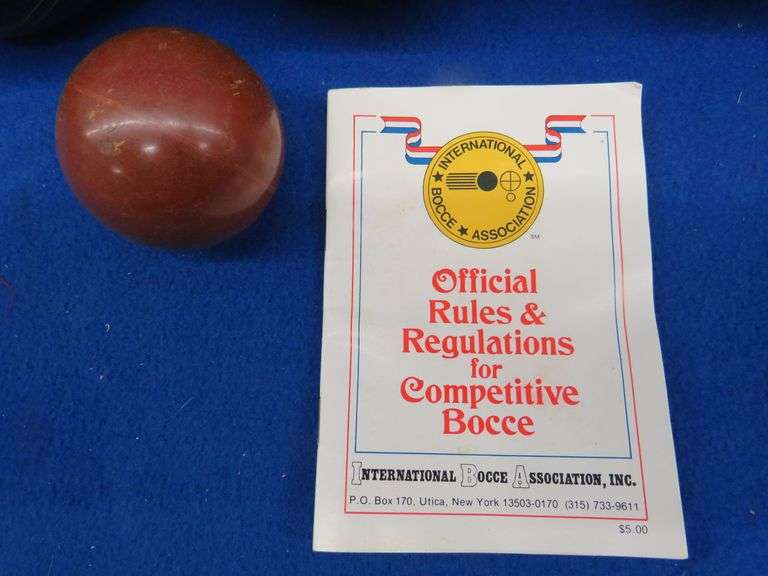 A real deal set of bocce balls. Made in Italy. AAA Auction and Realty